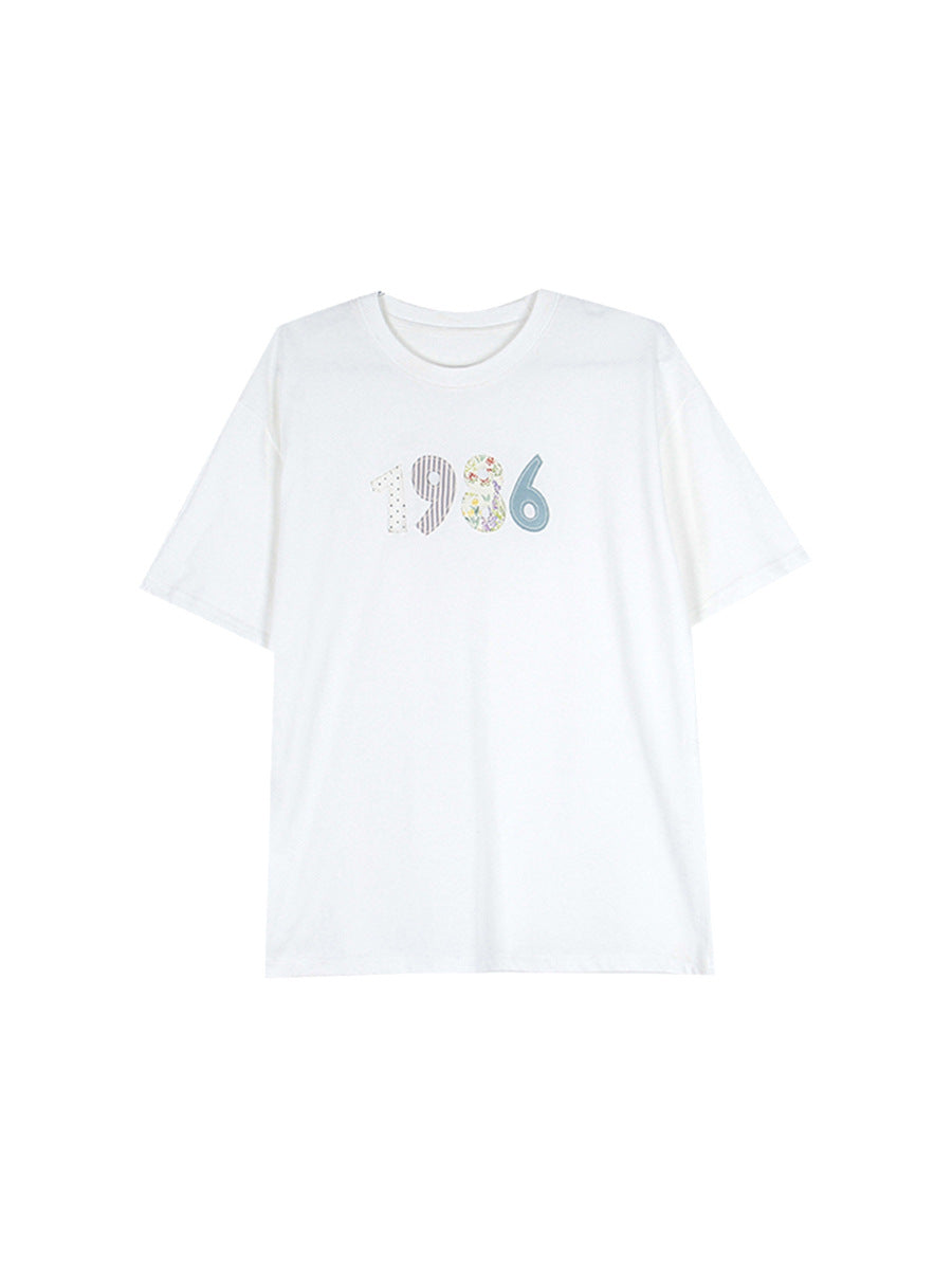 Dame T-shirt med kreativ grafisk tryk og afslappet pasform Stilla
