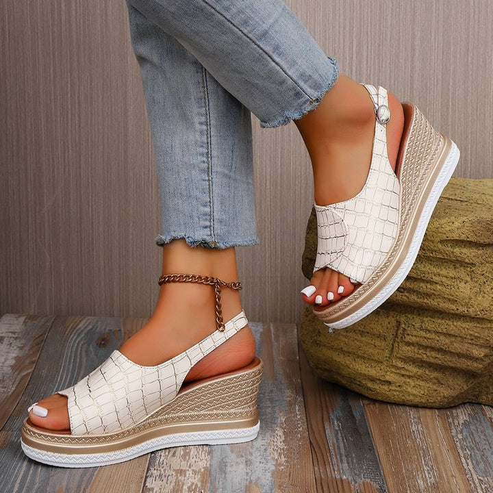 Dame Wedge-sandaler med raffineret krokodillelæder-design og skridsikker sål Stilla