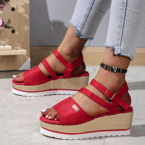 Dame Wedge-sandaler med komfortabelt rem-design og skridsikker sål Stilla