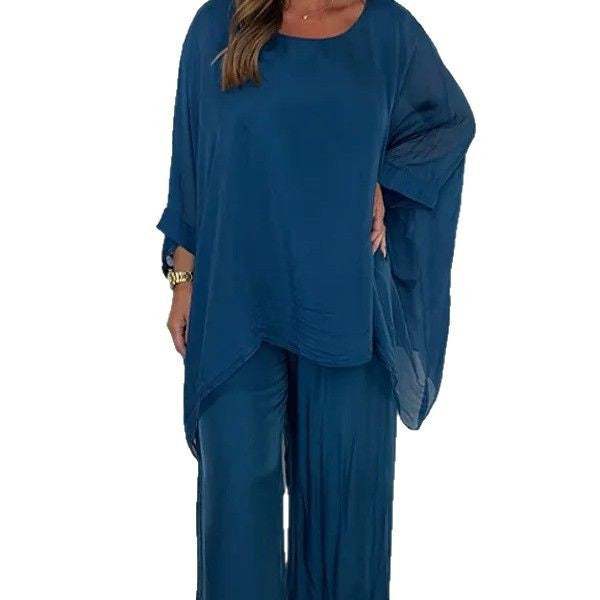 Dame Elegant To-delt Outfit med flydende snit og bredt ben Stilla