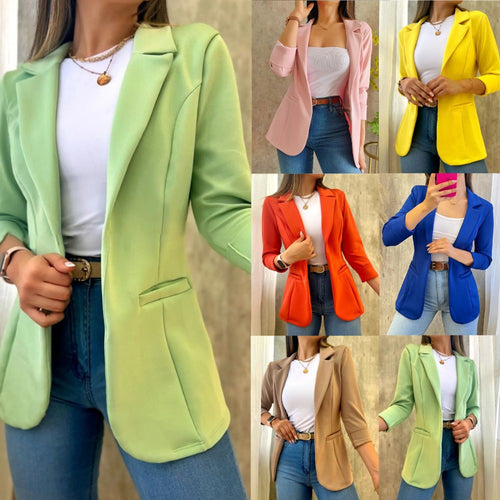 Dame elegant, tætsiddende blazer med struktureret stof Stilla