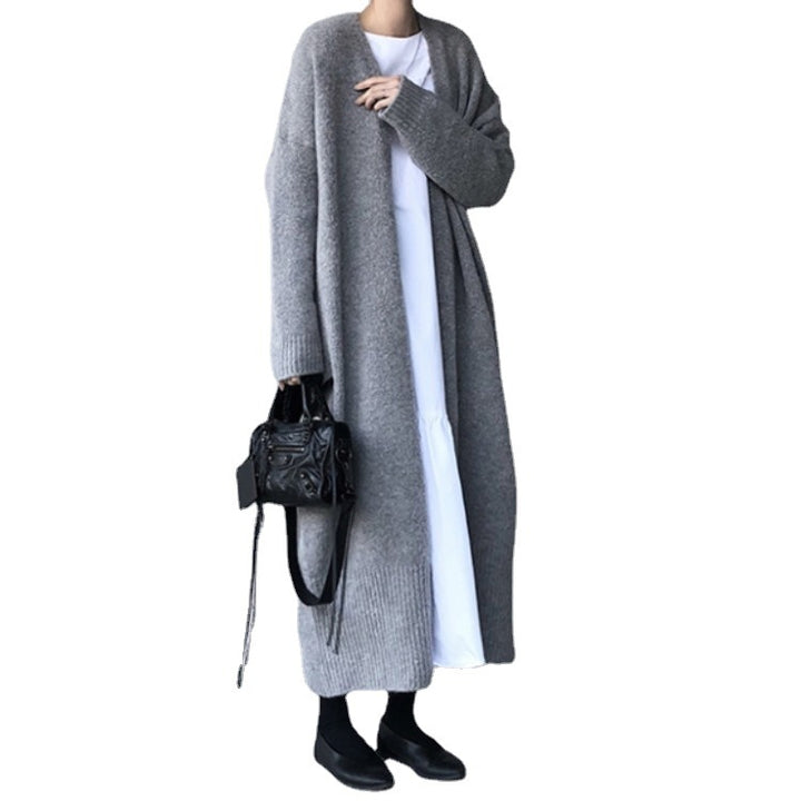 Femme Longline Åben-Front Strikcardigan Stilla