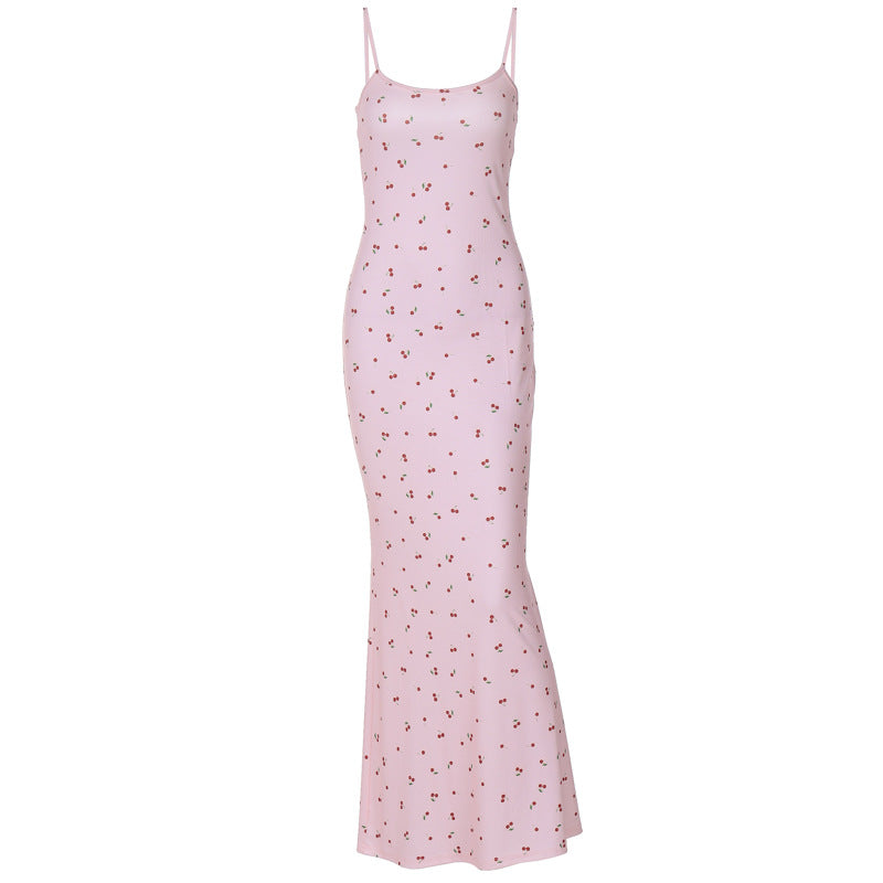 Dame Elegant Maxikjole i elastisk materiale med blomsterdesign Stilla