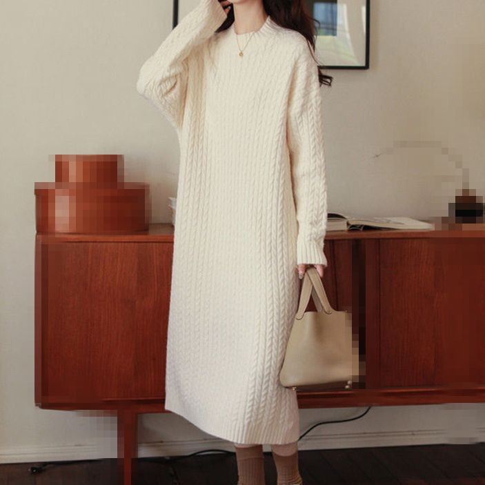 Femme Kabelstrik Midi Pulloverkjole Stilla