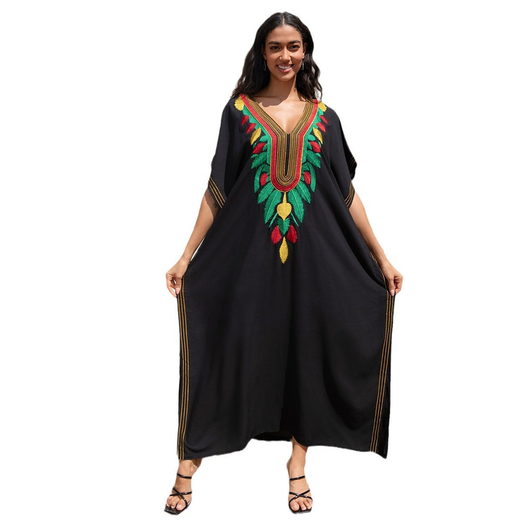 Dame Kaftan med detaljeret håndlavet broderi Stilla