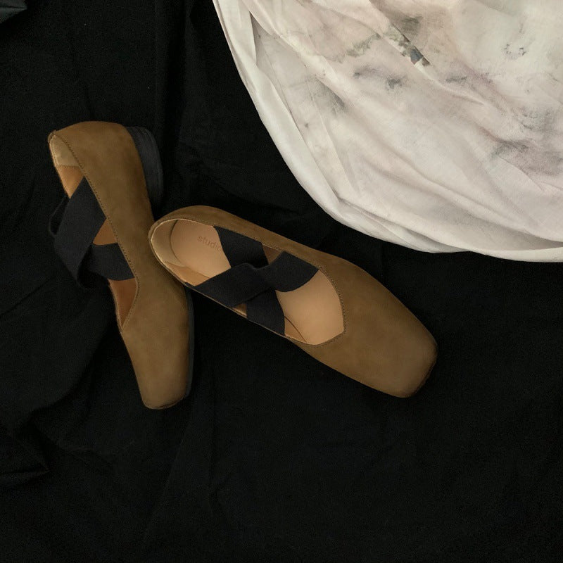 Dame Vintage-inspirerede Chunky Heel Mary Jane Mules Stilla