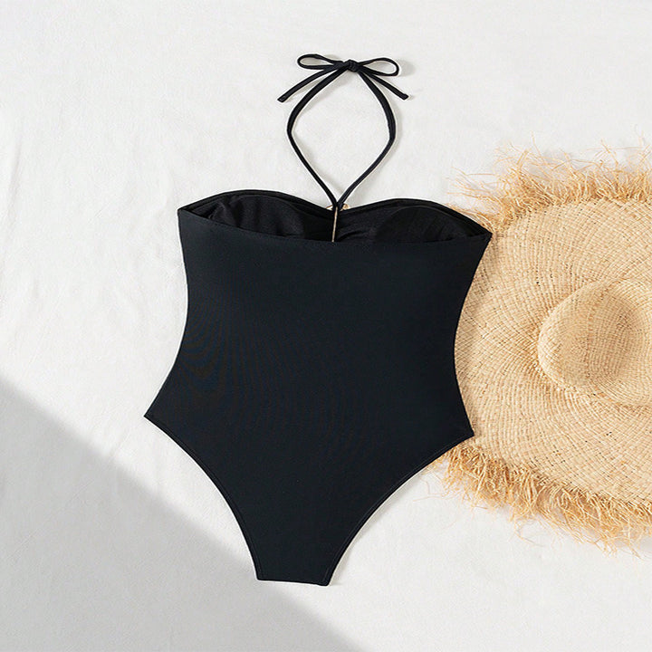 Dame one-piece badedragt med raffineret cut-out og elegant snøring Skovae