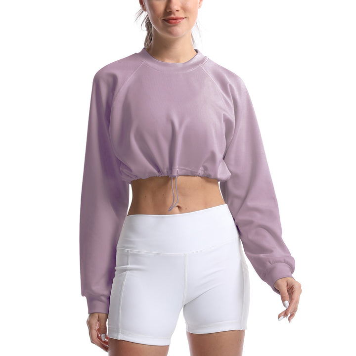 Dame sportslig crop-pullover med justerbar søm og lange ærmer Stilla