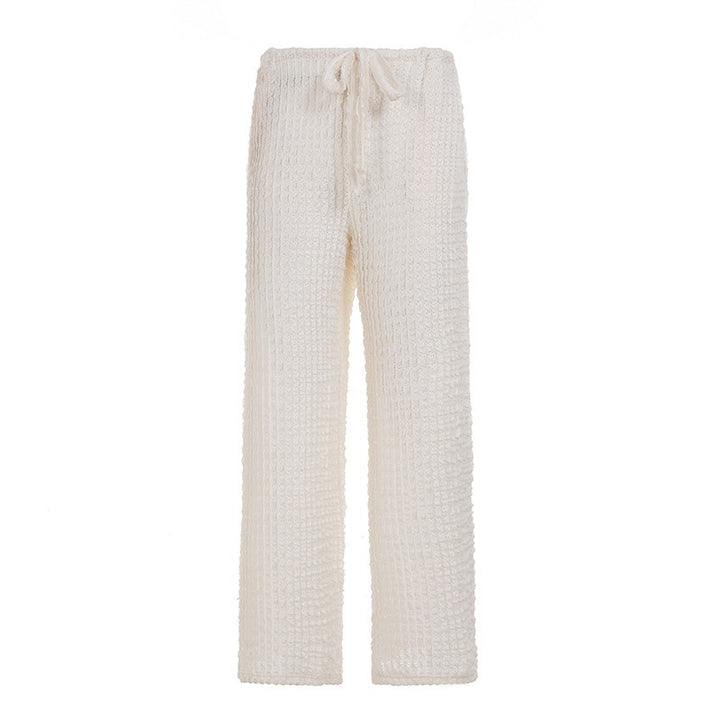 Damen Komfortable Palazzo-Hose mit elastischem Bund und strukturiertem Design Skovae
