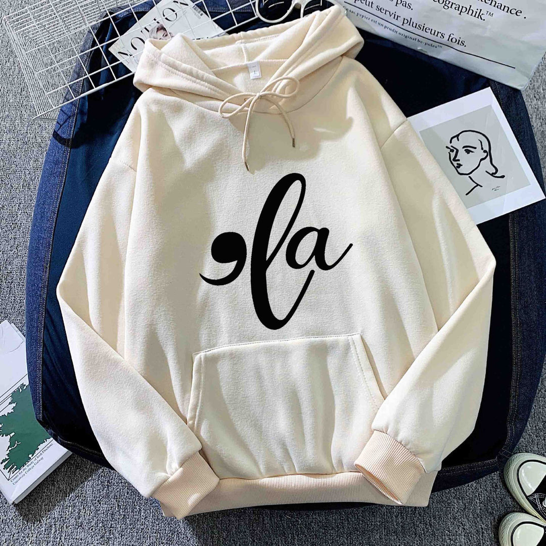 Kvinder hættebluse med kreativt grafisk design Stilla