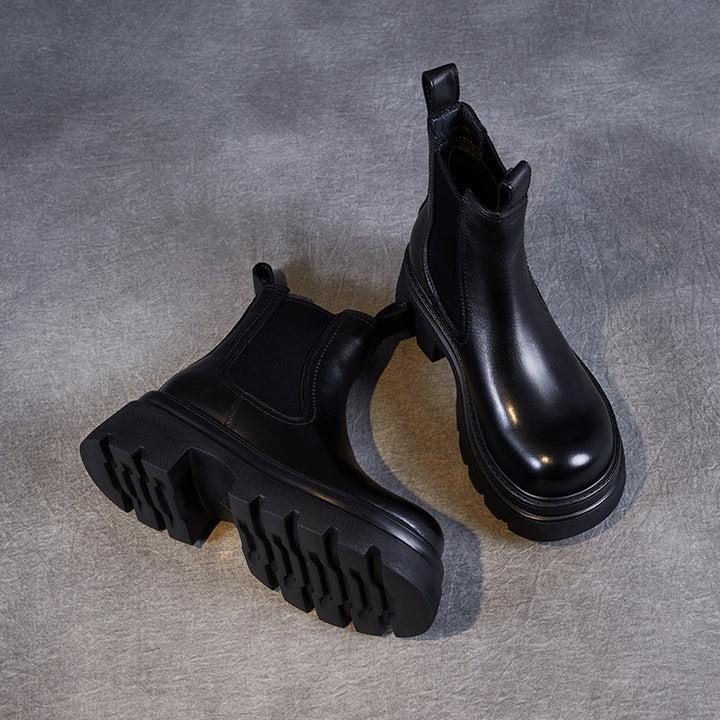 Dame Chunky Sole Chelsea Støvler med elastiske sidepaneler Stilla