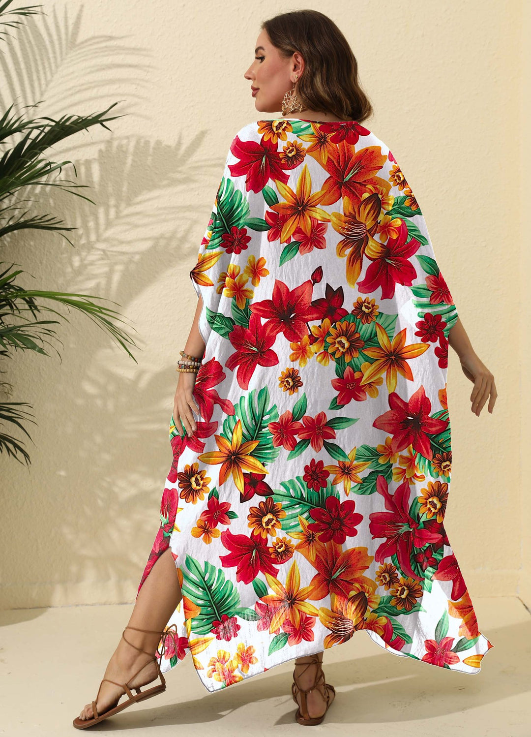 Kvinder Floral Tryk Maxi Cover-Up Kjole Stilla