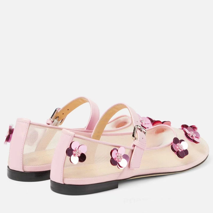 Femme Dekorative Florale Mary Jane Ballerinas Stilla