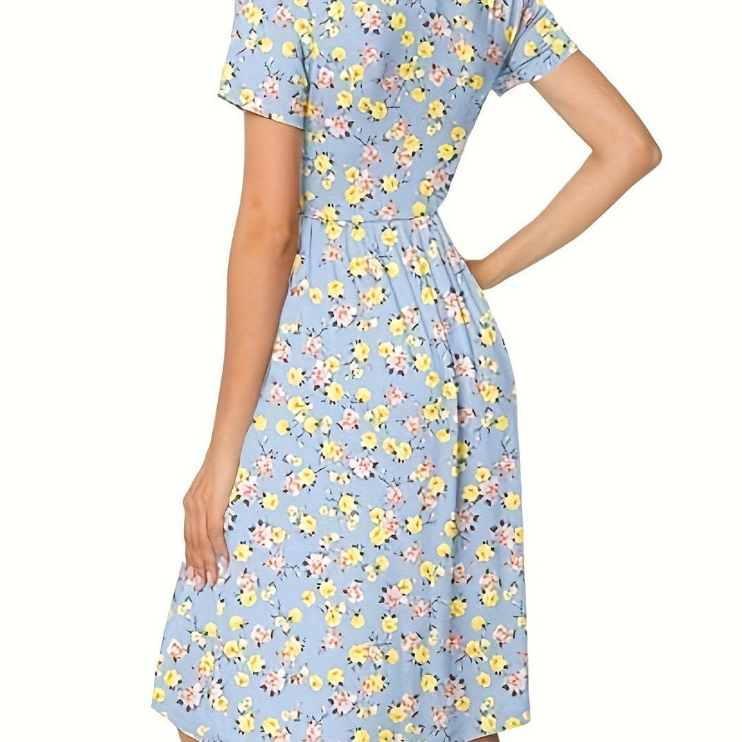 Dame blomster mønster midi kjole Stilla
