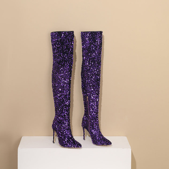 Femme Over-the-Knee Glitter Stiletto Støvler Stilla