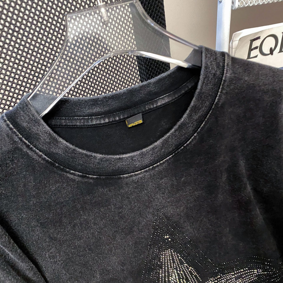 Dame T-shirt med funklende stjernemotiv og afslappet pasform Stilla