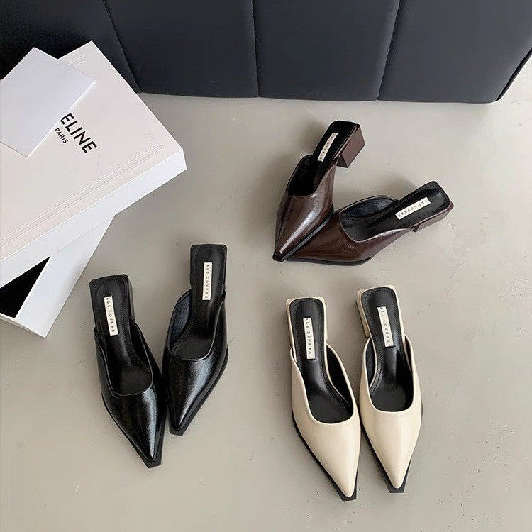 Dame spidse tå hæl mules med elegant design Stilla