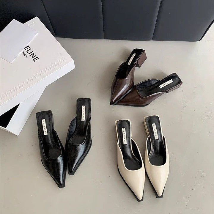 Dame spidse tå hæl mules med elegant design Stilla