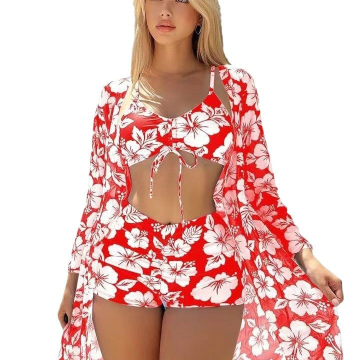 Dame badeshorts-sæt med gennemsigtig strandkimono Stilla