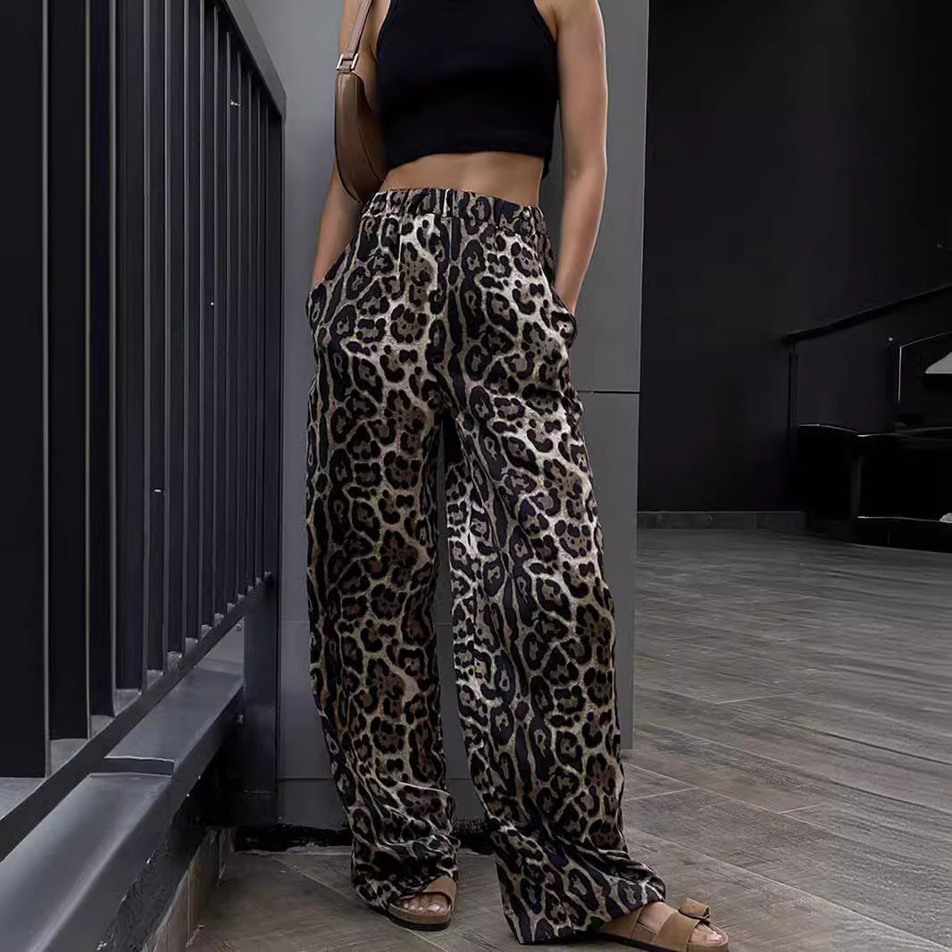 Dame bred Leopard-bukser Stilla
