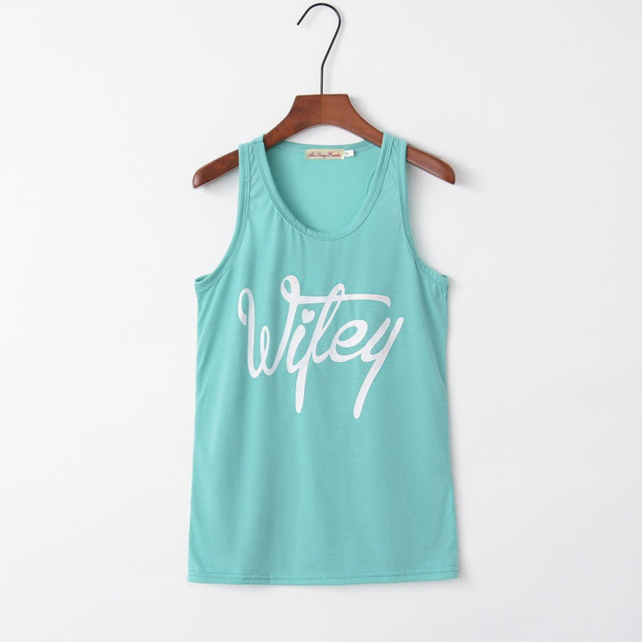 Kvinders tanktop med trendy tekst Stilla