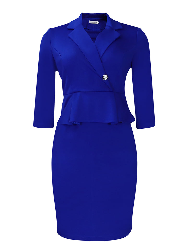Dame Peplum Kjole med elegant Blazer-overdel og tætsiddende snit Stilla