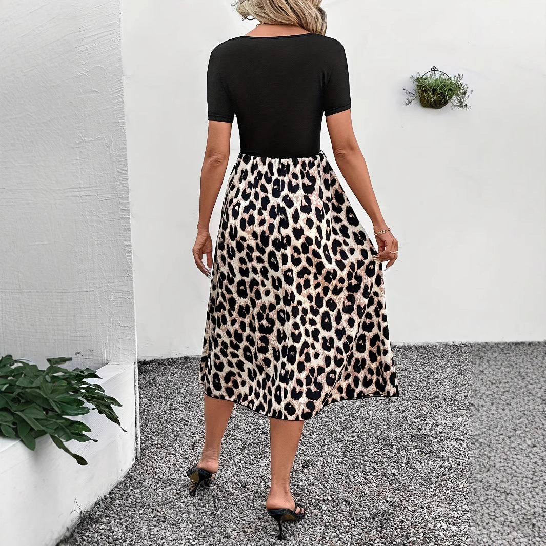 Dame Leopardprint Maxikjole Stilla