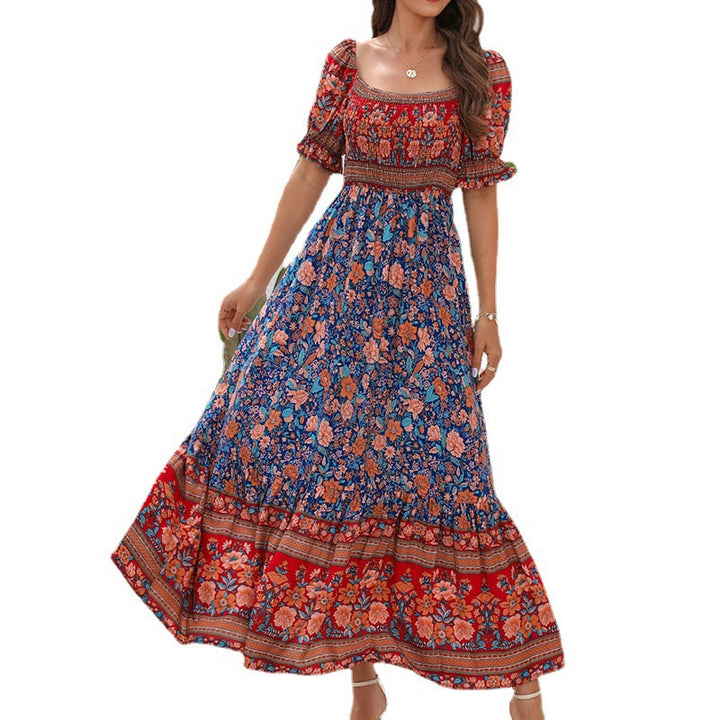 Kvinder Bohemian Floral Maxi Kjole Stilla
