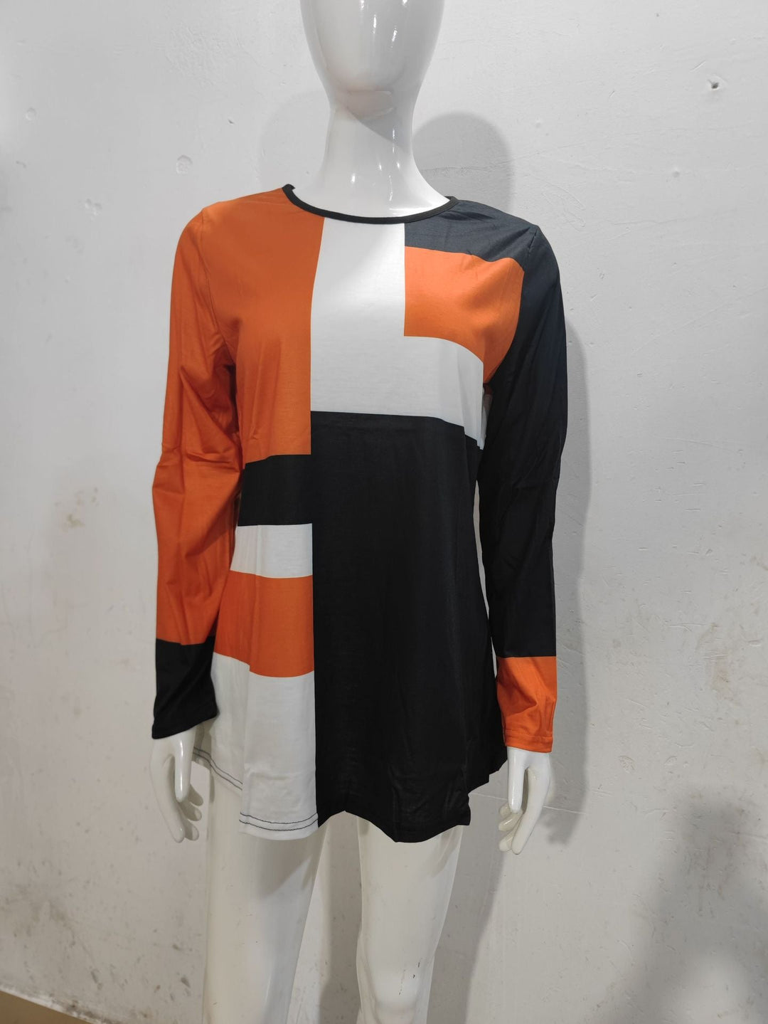 Stilla | Trendy Trykt Rund Hals Lange Ærmer T-shirt