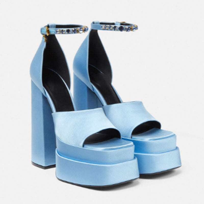 Dame High-Platform Open-Toe Sandaler med pyntet ankelrem Stilla