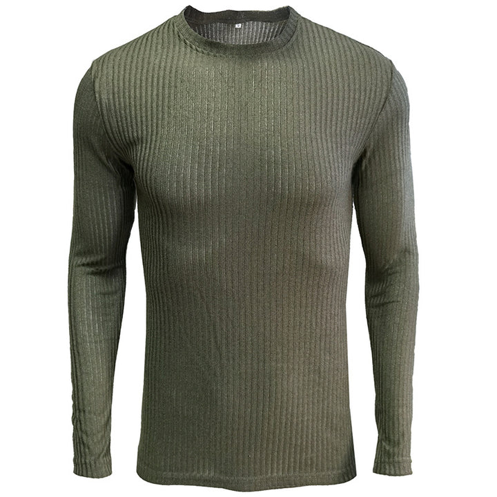 Herrer Langærmet shirt med raffineret rib-design og tætsiddende pasform Stilla