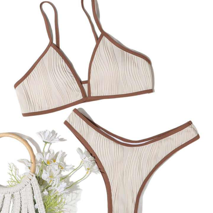 Dame triangel-bikini med plisserede detaljer Skovae