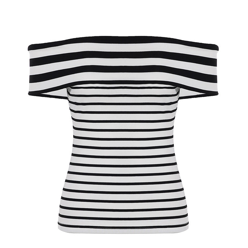 Dame Off-Shoulder Stribetop Skovae
