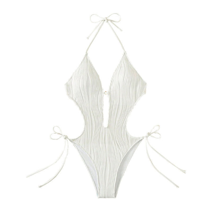 Dame Én Pieces Badedragt med moderne Cut-Out og elastisk Vickeldetalje Skovae