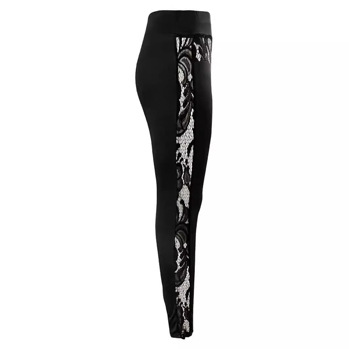 Dame Sport-Leggings med transparente spidsapplikationer Stilla