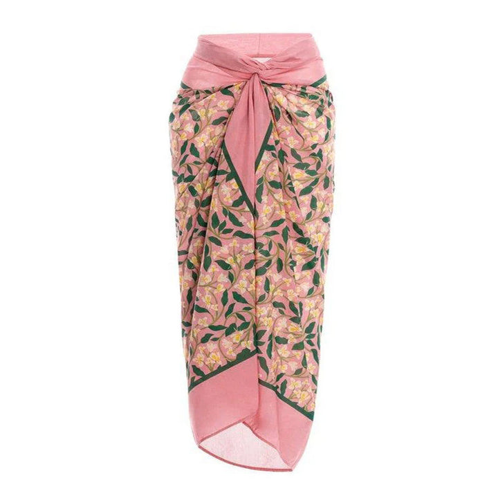 Dame badedragt sæt med floral indpakningsskørt og høj kvalitet design Stilla