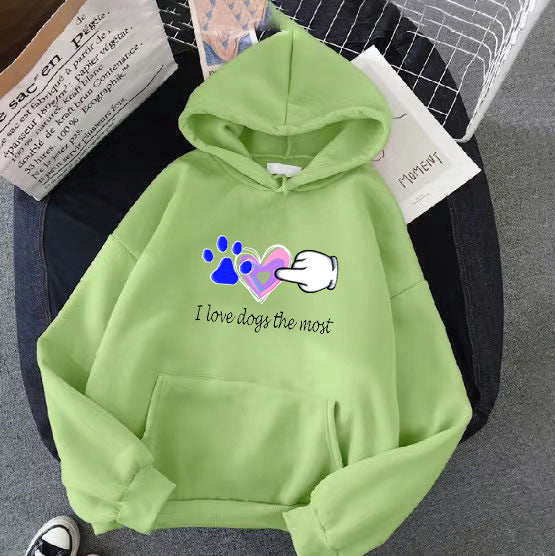 Kvinder Hoodie med Kærlig Hundedesign Skovae