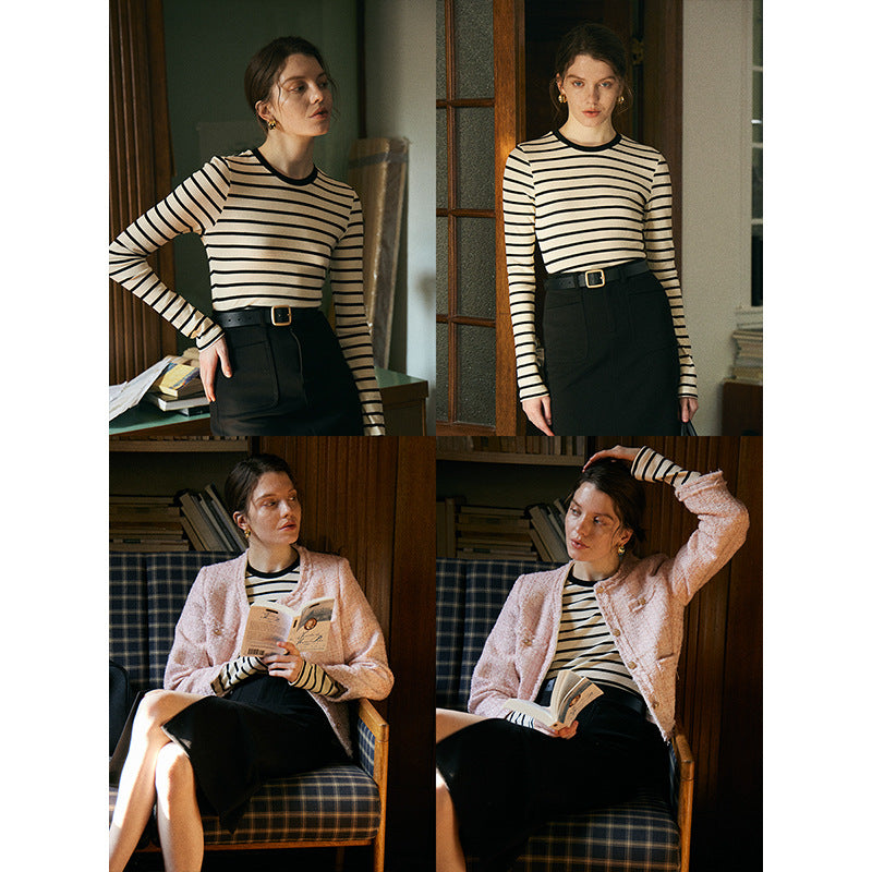 Kvindemor Long Sleeve Shirt med Stribet Mønster Stilla