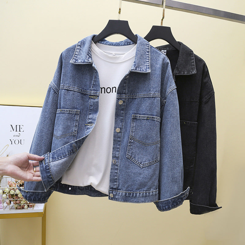 Dame denimjakke med store lommer Stilla
