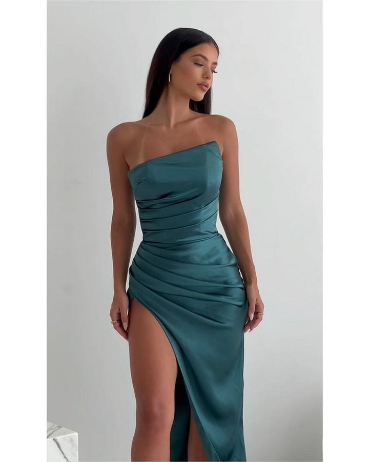 Damer Luksus Maxi Kjole med Off-Shoulder Design og Høj Slids