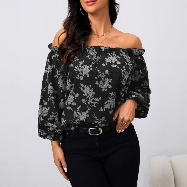 Dame Off-Shoulder Bluse med blomstret design og elastisk bånd Stiila