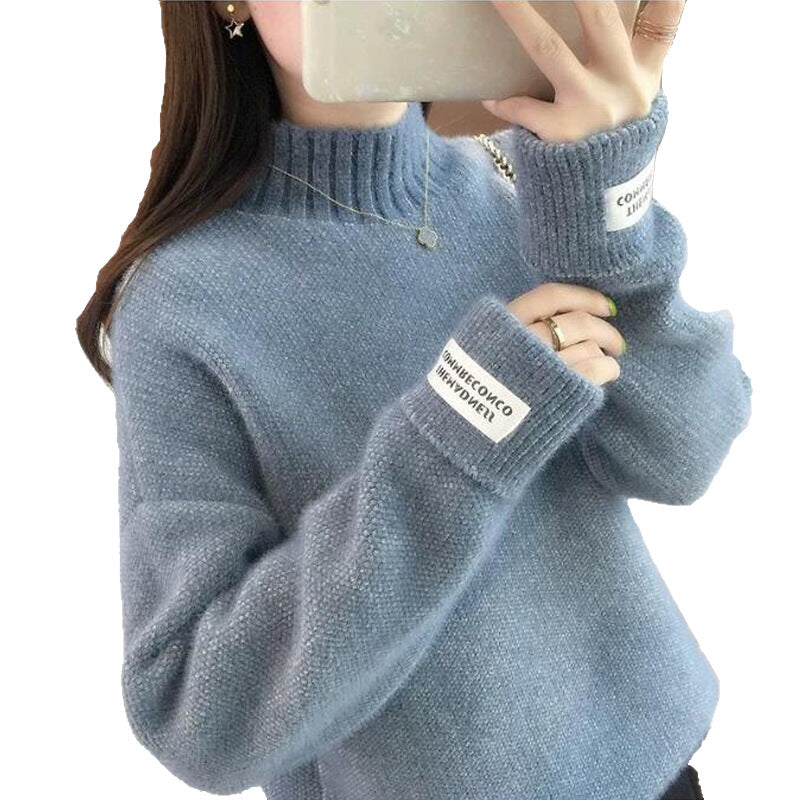 Damer fashionabel sweater med høj krave og tekstureret design Stilla