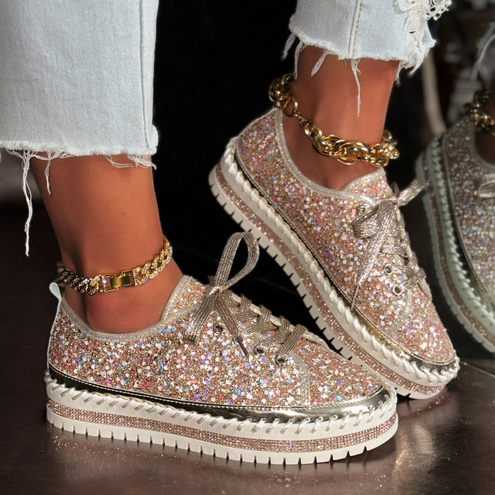 Dame Glitrende Sneakers med funklen akcenter og trendy design Stilla