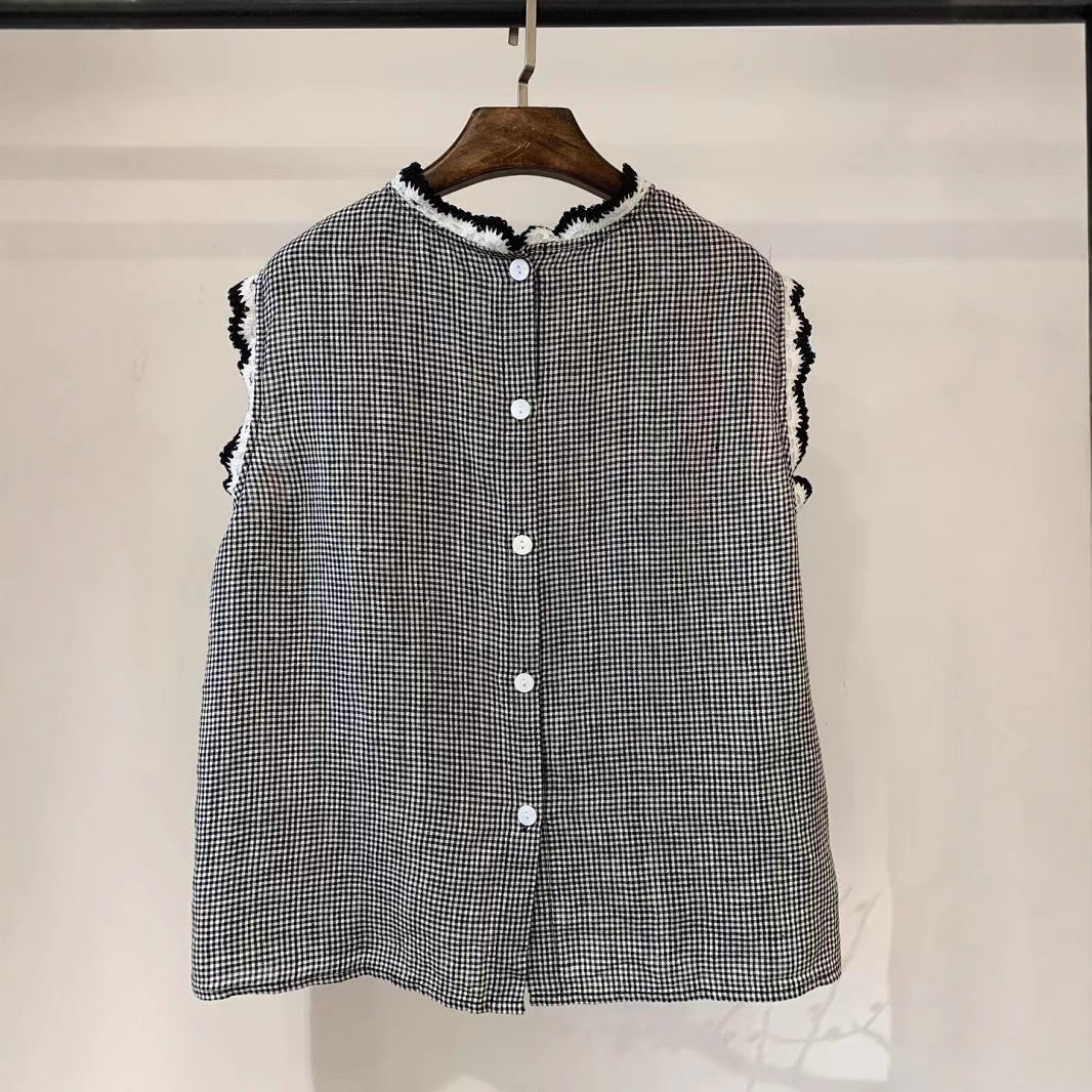 Femme Afslappet Pasform Bestickt Linnedbluse Stilla