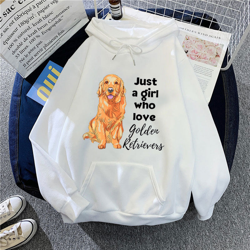 Kvindernes Hoodie med Kærlig Golden Retriever Motiv Skovae