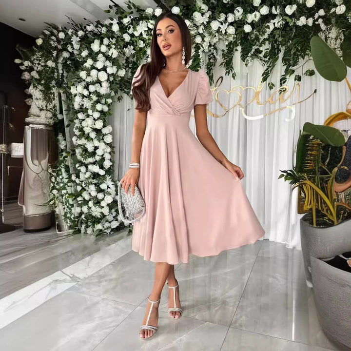 Damer Elegant A-linje Midi Kjole Stilla