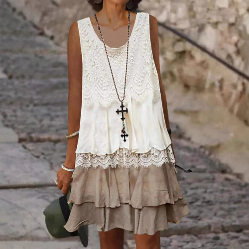 Dame Lag Ruffle Mini Kjole Stilla