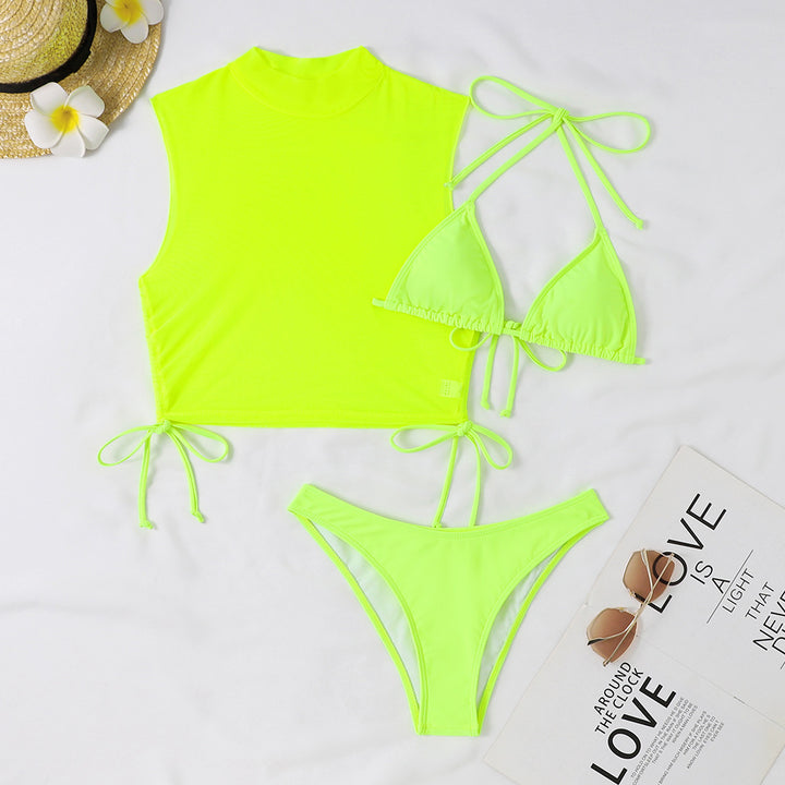 Dame Bikini-sæt med moderigtigt crop top og rygsnøring Stilla