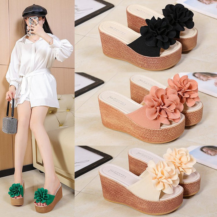 Dame Wedge-sandaler med floralt dekoration og skridsikker sål Stilla