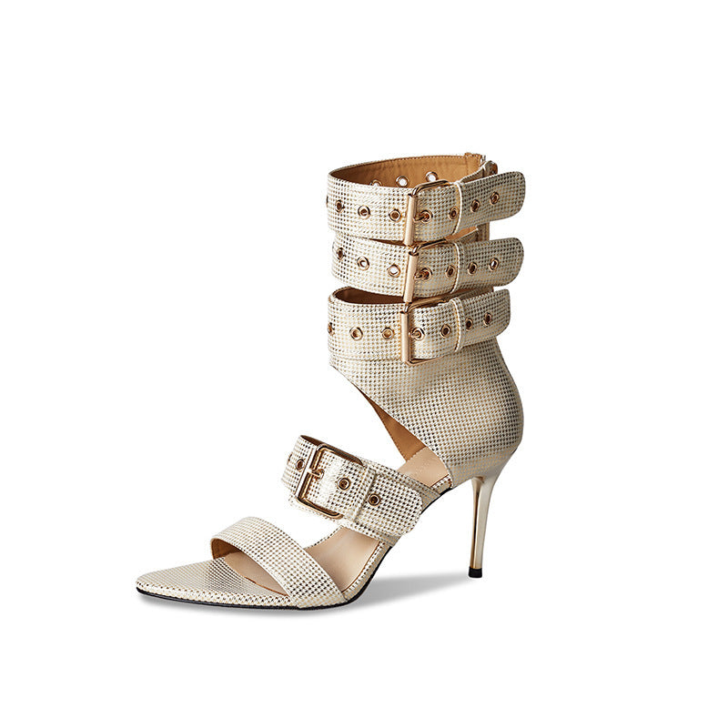 Dame Stiletto Sandaler med dekorative spænderemme Stilla
